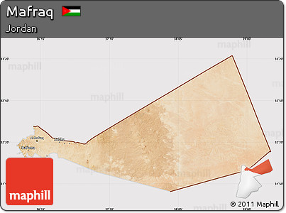Satellite Map of Mafraq, cropped outside
