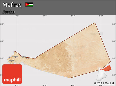 Satellite Map of Mafraq, cropped outside
