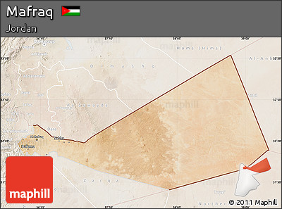 Satellite Map of Mafraq, lighten