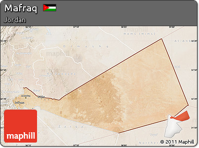 Satellite Map of Mafraq, lighten