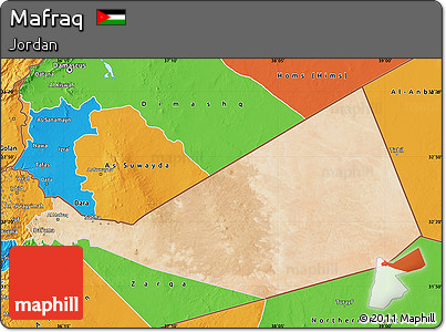 Satellite Map of Mafraq, political outside