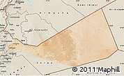 Satellite Map of Mafraq, shaded relief outside