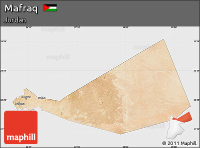 Satellite Map of Mafraq, single color outside