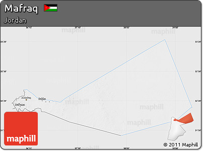 Silver Style Map of Mafraq, single color outside