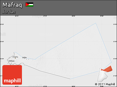 Silver Style Map of Mafraq, single color outside
