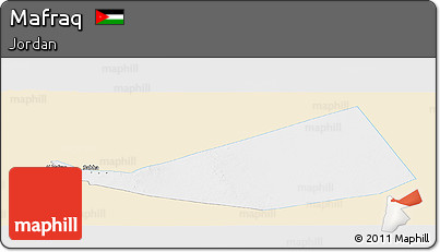 Classic Style Panoramic Map of Mafraq, single color outside