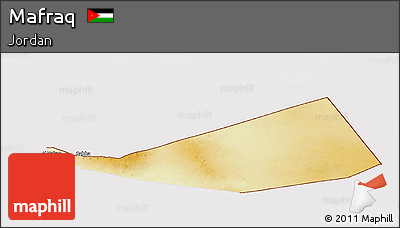 Physical Panoramic Map of Mafraq, cropped outside