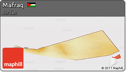 Physical Panoramic Map of Mafraq, cropped outside
