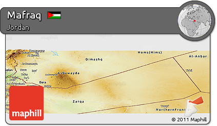 Physical Panoramic Map of Mafraq