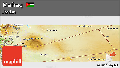 Physical Panoramic Map of Mafraq