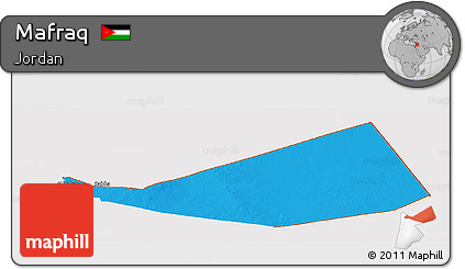 Political Panoramic Map of Mafraq, cropped outside