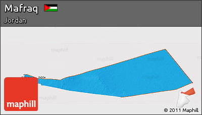 Political Panoramic Map of Mafraq, cropped outside