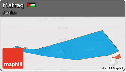 Political Panoramic Map of Mafraq, cropped outside