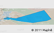 Political Panoramic Map of Mafraq, lighten, semi-desaturated