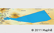 Political Panoramic Map of Mafraq, physical outside