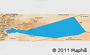 Political Panoramic Map of Mafraq, satellite outside