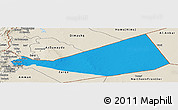 Political Panoramic Map of Mafraq, shaded relief outside