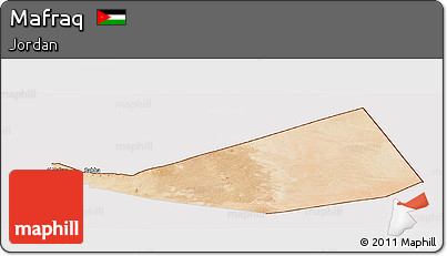 Satellite Panoramic Map of Mafraq, cropped outside