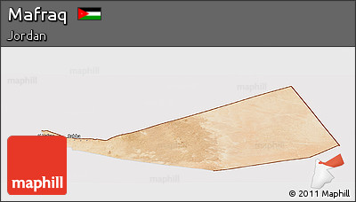 Satellite Panoramic Map of Mafraq, cropped outside
