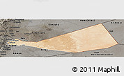 Satellite Panoramic Map of Mafraq, darken, semi-desaturated