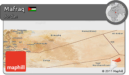 Satellite Panoramic Map of Mafraq