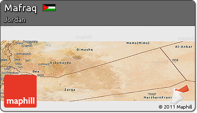 Satellite Panoramic Map of Mafraq