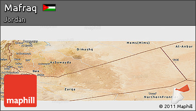 Satellite Panoramic Map of Mafraq