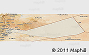 Shaded Relief Panoramic Map of Mafraq, satellite outside