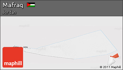 Silver Style Panoramic Map of Mafraq, single color outside