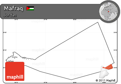 Blank Simple Map of Mafraq, cropped outside