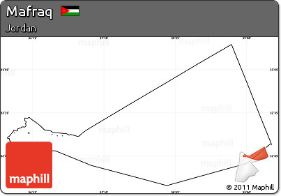 Blank Simple Map of Mafraq, cropped outside, no labels