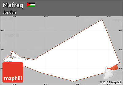 Gray Simple Map of Mafraq, cropped outside