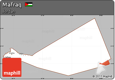 Gray Simple Map of Mafraq, cropped outside
