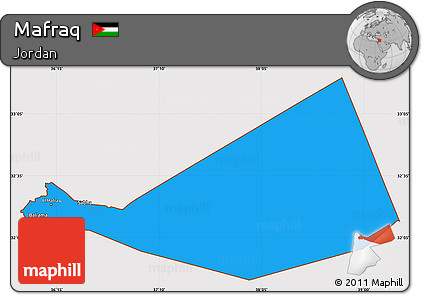 Political Simple Map of Mafraq, cropped outside