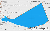 Political Simple Map of Mafraq, single color outside, borders and labels