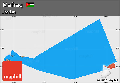 Political Simple Map of Mafraq, single color outside