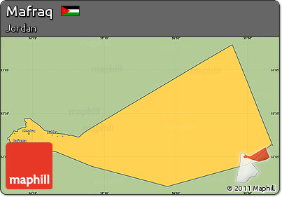 Savanna Style Simple Map of Mafraq, cropped outside