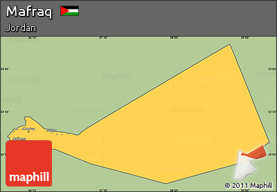 Savanna Style Simple Map of Mafraq, cropped outside