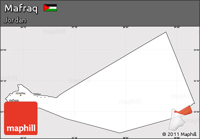 Silver Style Simple Map of Mafraq, cropped outside