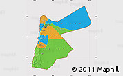 Political Map of Jordan, cropped outside