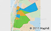 Political Map of Jordan, lighten
