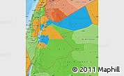 Political Map of Jordan, political shades outside