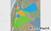 Political Map of Jordan, semi-desaturated