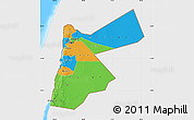 Political Map of Jordan, single color outside, bathymetry sea