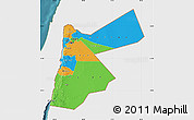 Political Map of Jordan, single color outside, satellite sea
