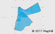 Political Shades Map of Jordan, cropped outside