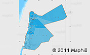 Political Shades Map of Jordan, single color outside, bathymetry sea