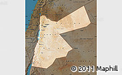 Satellite Map of Jordan, darken, land only