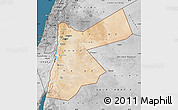 Satellite Map of Jordan, desaturated, land only