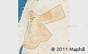 Satellite Map of Jordan, lighten, land only